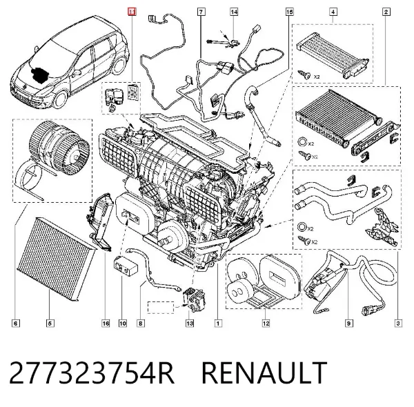 Actuador de compuerta de la calefacción 277323754R Renault (RVI)