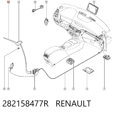 Vástago de antena RENAULT 282158477R
