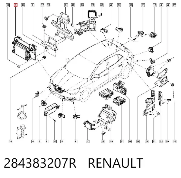 Sensor de distancia por radar 284383207R Renault (RVI)