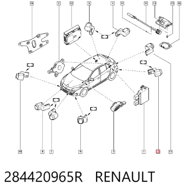 Sensor de aparcamiento trasero lateral RENAULT 284420965R