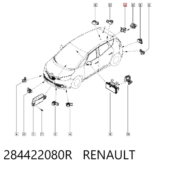 Cámara del sistema de visión 284422080R Renault (RVI)