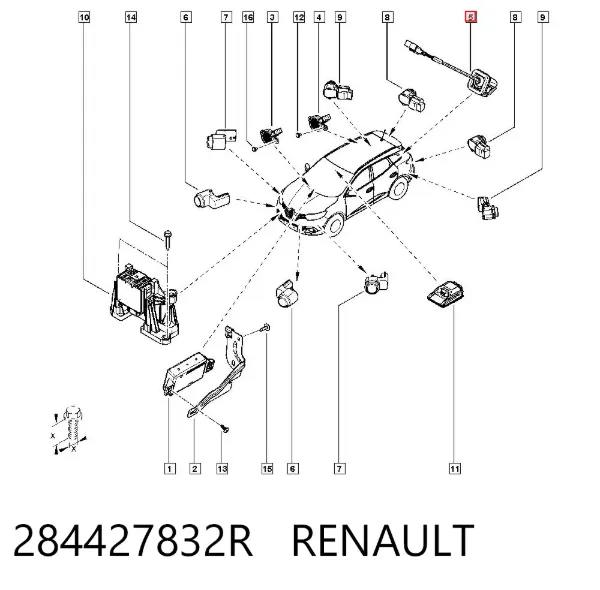 Cámara del sistema de visión 284427832R Renault (RVI)