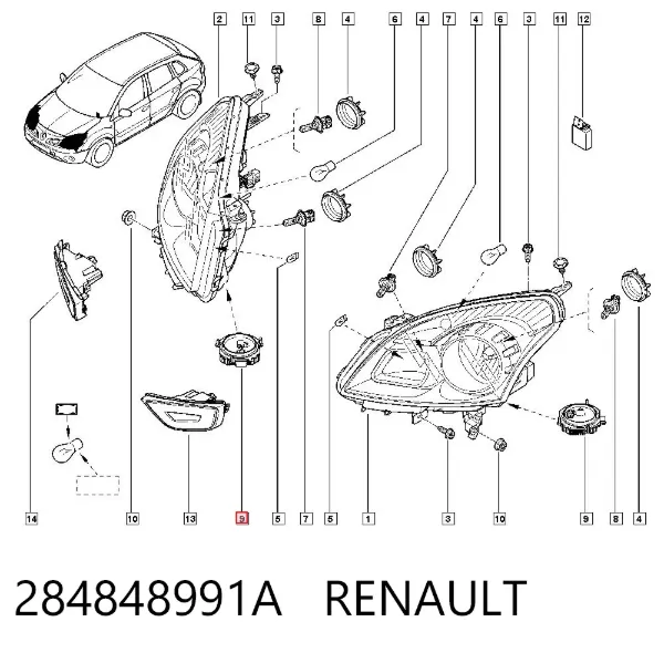 Centralita, faros xenon 284848991A Renault (RVI)