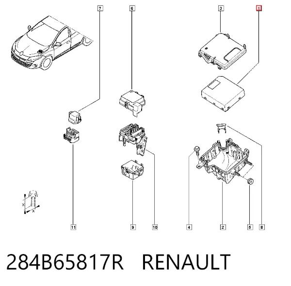 Caja de fusibles 284B69854R Nissan/Infiniti