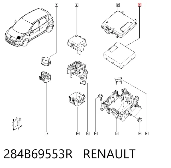 Caja de fusibles 284B69553R Renault (RVI)