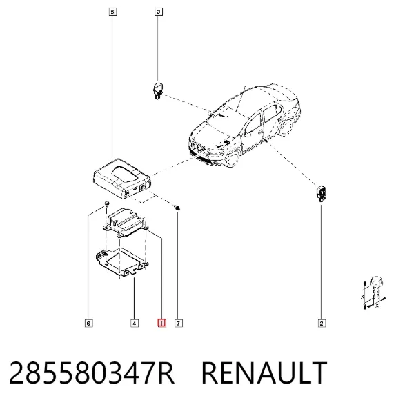 Módulo de control de airbag 285580347R Renault (RVI)