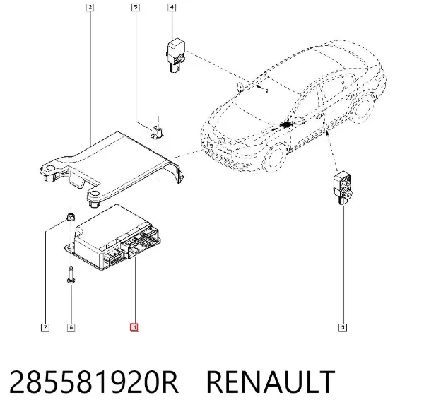 Módulo de control de airbag 285581920R Renault (RVI)