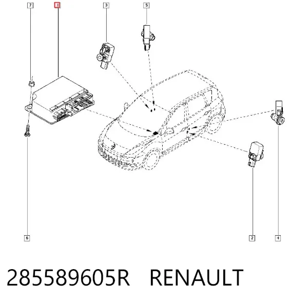 Módulo de control de airbag 285589605R Renault (RVI)