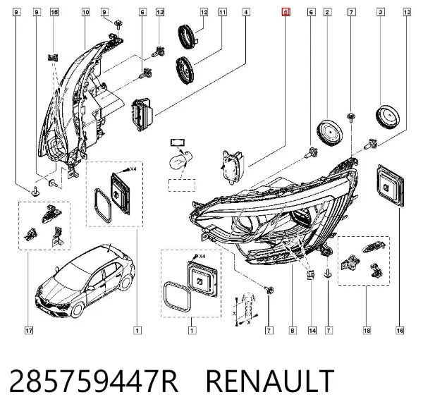 Módulo de control de luces diurnas 285759447R Renault (RVI)