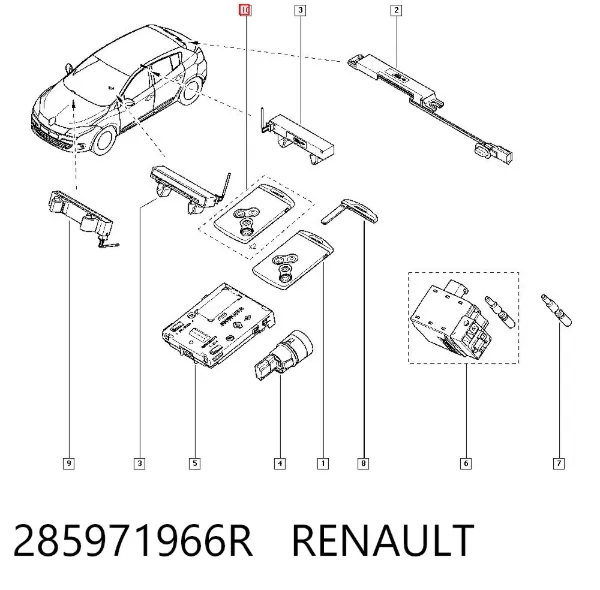 Llave de encendido 285971966R Renault (RVI)