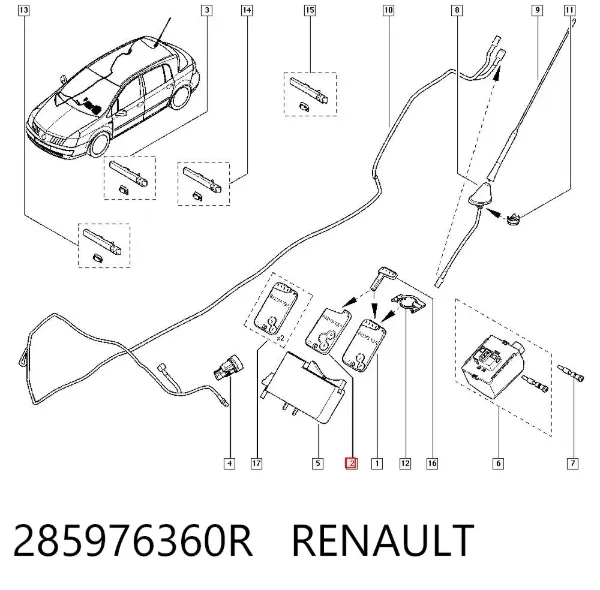 Llave de encendido 285976360R Renault (RVI)