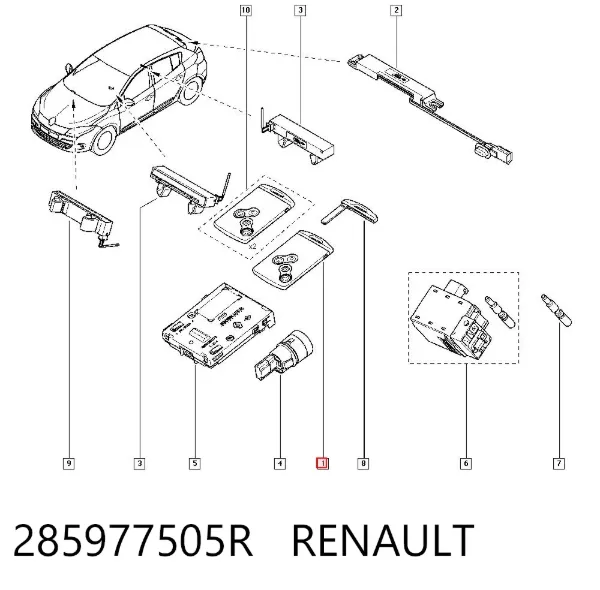 Llave de encendido 285977505R Renault (RVI)