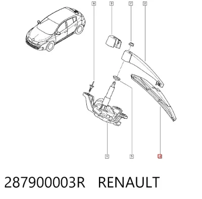 Escobilla del limpiaparabrisas trasero RENAULT 287900003R