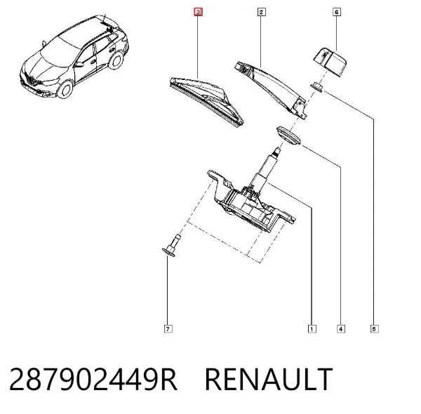 Limpiaparabrisas traseros 287902449R Renault (RVI)