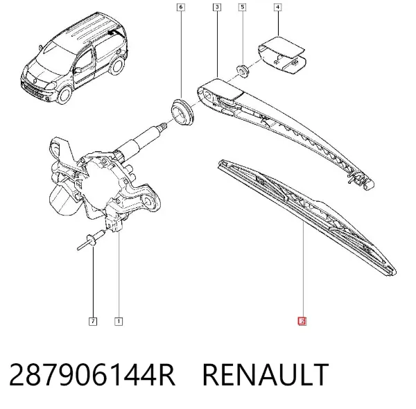 Limpiaparabrisas traseros 287906144R Renault (RVI)