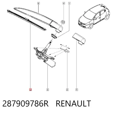 Escobilla del limpiaparabrisas trasero RENAULT 287909786R