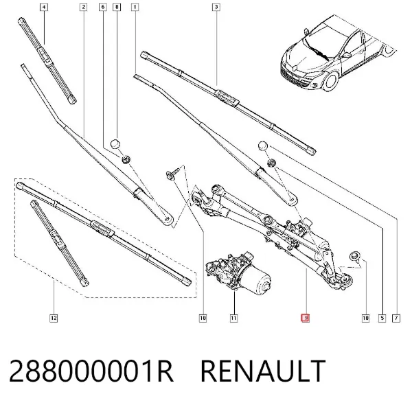 Varilla de limpiaparabrisas 288000001R Renault (RVI)
