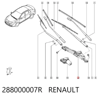 Trapezio del limpiaparabrisas RENAULT 288000007R