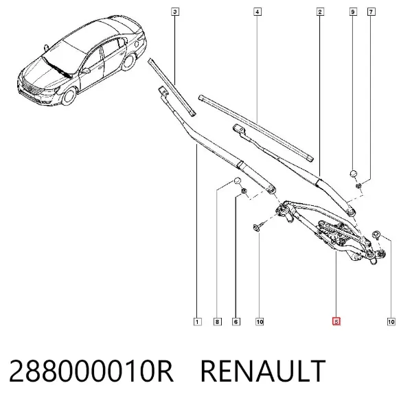 Varilla de limpiaparabrisas 288000010R Renault (RVI)
