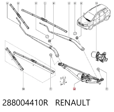 Trapezio del limpiaparabrisas RENAULT 288004410R
