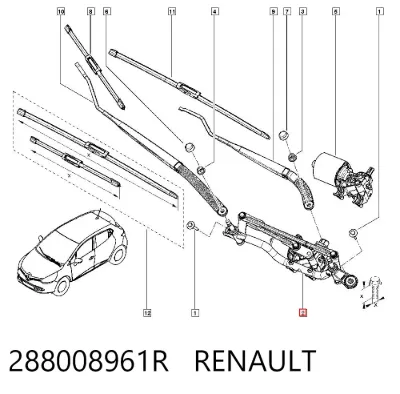 Trapezio del limpiaparabrisas RENAULT 288008961R