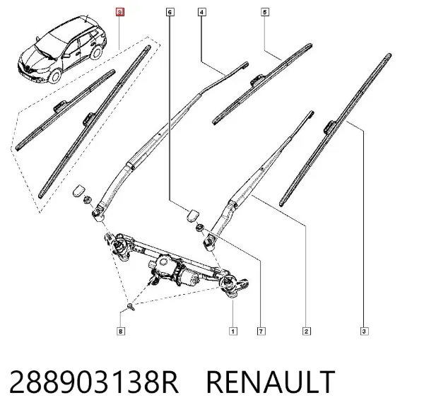 Limpiaparabrisas delanteras 288903138R Renault (RVI)