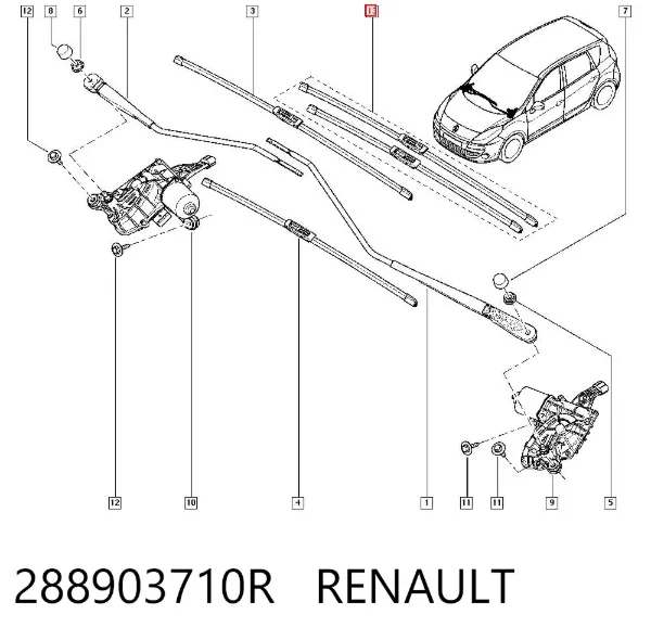 Limpiaparabrisas delanteras 288903710R Renault (RVI)