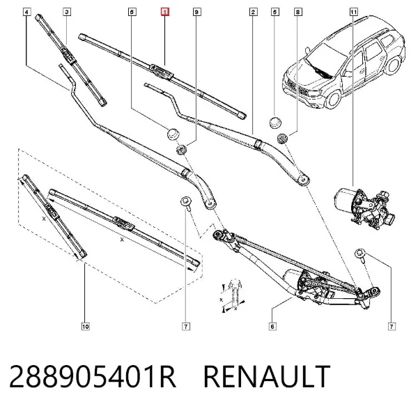 Limpiaparabrisas delanteras 288905401R Renault (RVI)