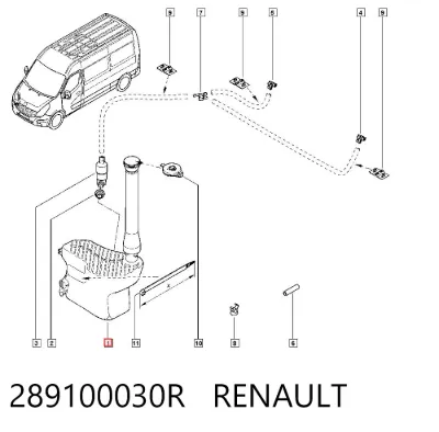 Depósito de líquido limpiaparabrisas RENAULT 289100030R