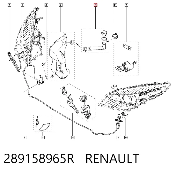 Cuello del depósito de la lavadora 289158965R Renault (RVI)