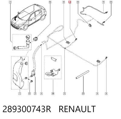 Boquilla del lavaparabrisas RENAULT 289300743R