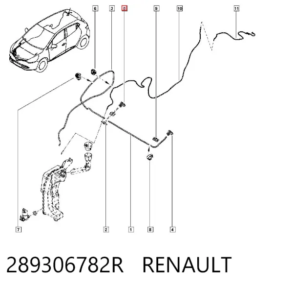 Boquilla del lavaparabrisas 289306782R Renault (RVI)