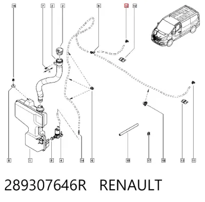 Boquilla del lavaparabrisas RENAULT 289307646R
