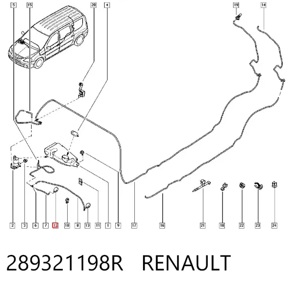 Boquilla del lavaparabrisas 289321198R Renault (RVI)