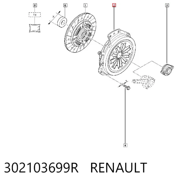 Plato de presión de embrague 302103699R Renault (RVI)