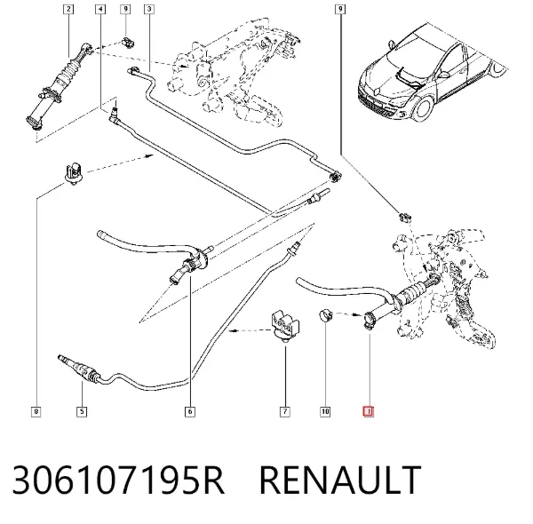 Cilindro maestro de embrague 306107195R Renault (RVI)