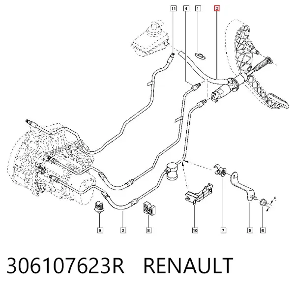 Cilindro maestro de embrague 306107623R Renault (RVI)
