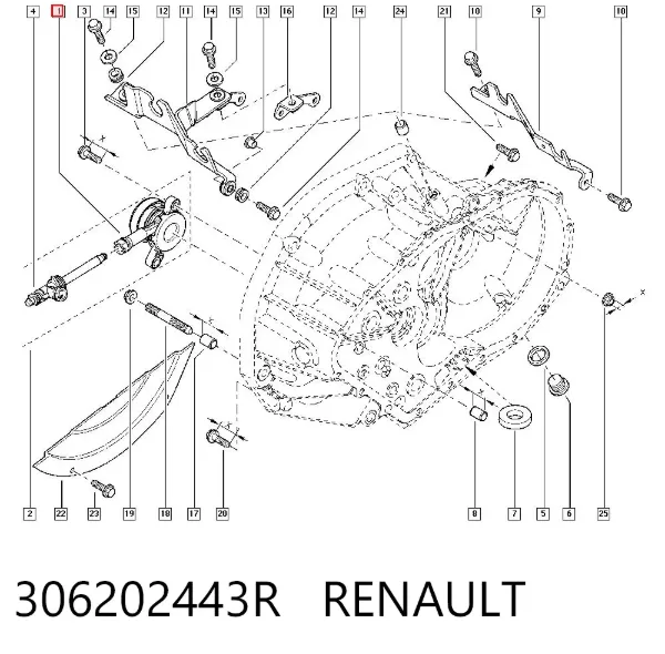 Desembrague central, embrague 306202443R Renault (RVI)