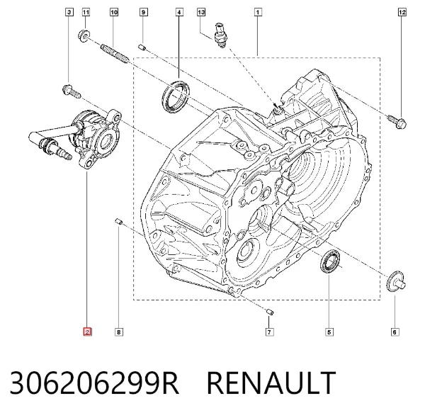 Desembrague central, embrague 306206299R Renault (RVI)