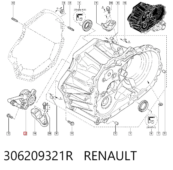 Desembrague central, embrague 306209321R Renault (RVI)