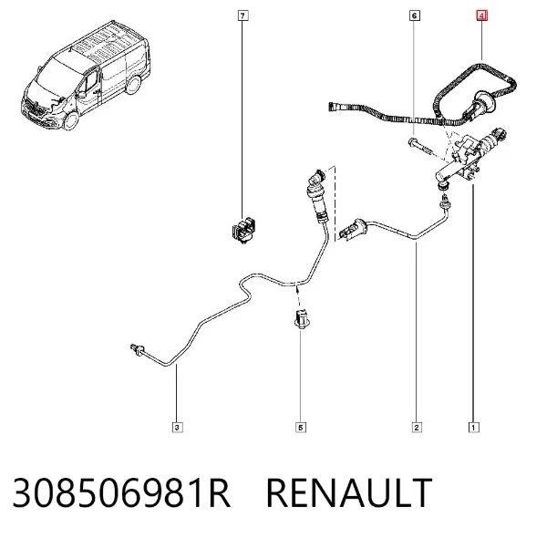Latiguillo de embrague 308506981R Renault (RVI)