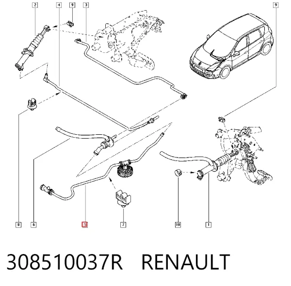 Latiguillo de embrague 308510037R Renault (RVI)
