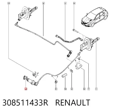 Manguera de embrague RENAULT 308511433R