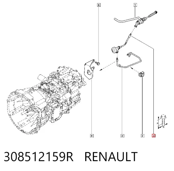 Latiguillo de embrague 308512159R Renault (RVI)
