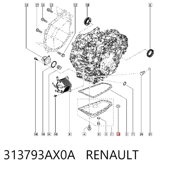 Imán de la transmisión automática 313793AX0A Renault (RVI)
