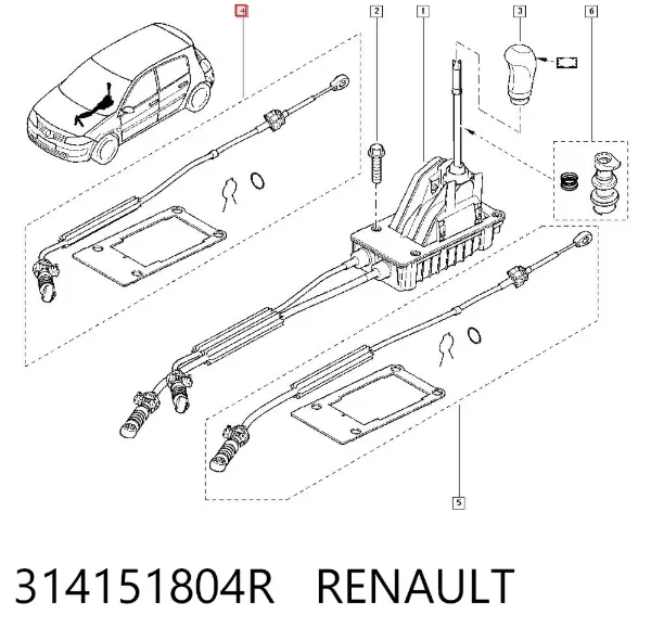 Cable de caja de cambios 314151804R Renault (RVI)