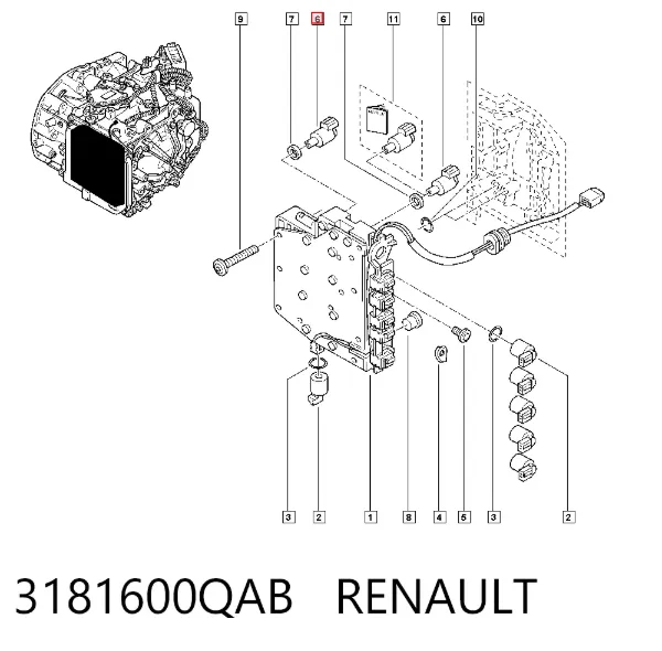 Solenoide de transmisión automática 3181600QAB Renault (RVI)