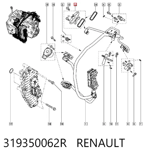 Sensor de posición del selector de la transmisión automática 319350062R Renault (RVI)