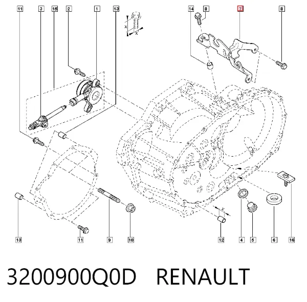 Soporte de la palanca selectora de la caja de cambios 3200900Q0D Nissan/Infiniti