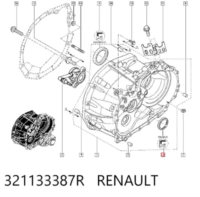 Retén del semieje delantero RENAULT 321133387R